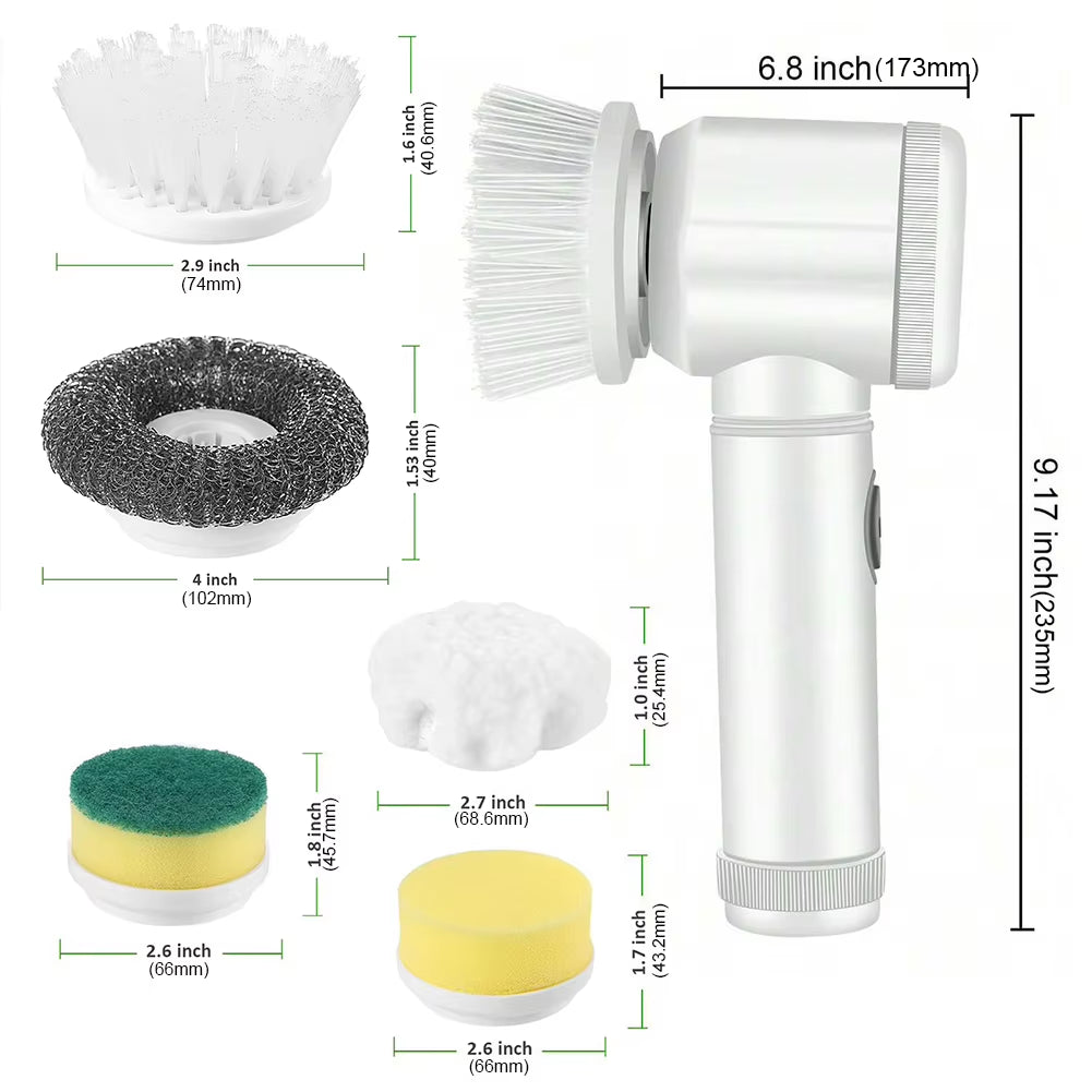 Electric Cleaning Brush Bathroom Wireless Electric Spin Scrubber Portable Car Wash Brush with Cleaning Sponge Home Appliances