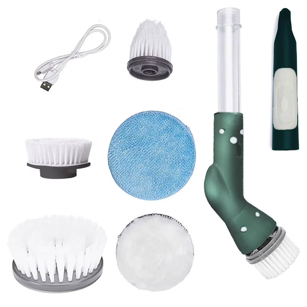 Electric Cleaning Brush Bathroom Wireless Electric Spin Scrubber Portable Car Wash Brush with Cleaning Sponge Home Appliances