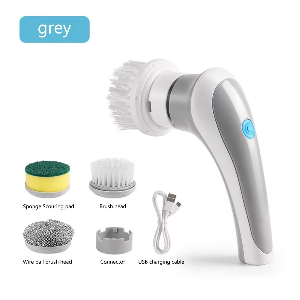 Electric Cleaning Brush Bathroom Wireless Electric Spin Scrubber Portable Car Wash Brush with Cleaning Sponge Home Appliances