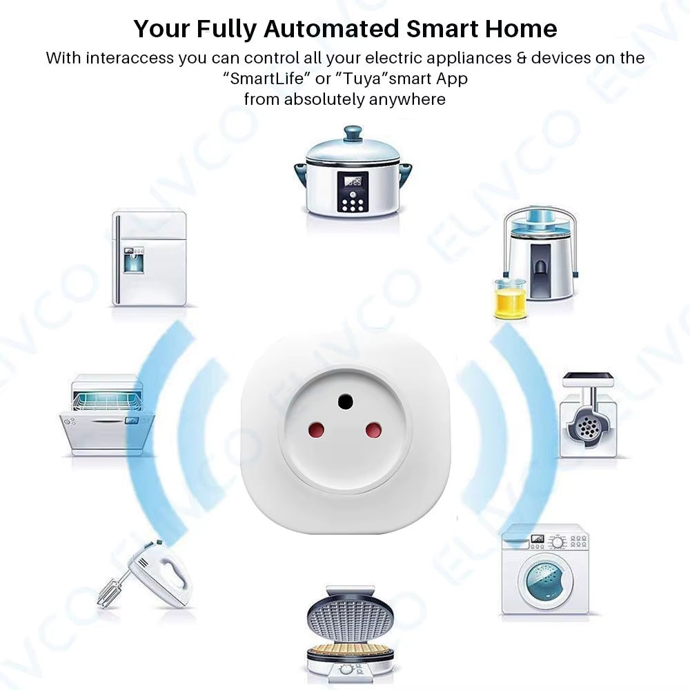 Israel 16A Smart Socket Wifi Wireless Switch Smart Plug 220V Power Outlet APP Remote Control Compatible Alexa Google Assistant