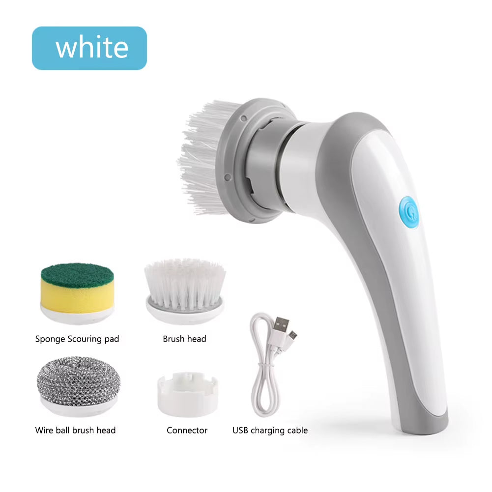 Electric Cleaning Brush Bathroom Wireless Electric Spin Scrubber Portable Car Wash Brush with Cleaning Sponge Home Appliances